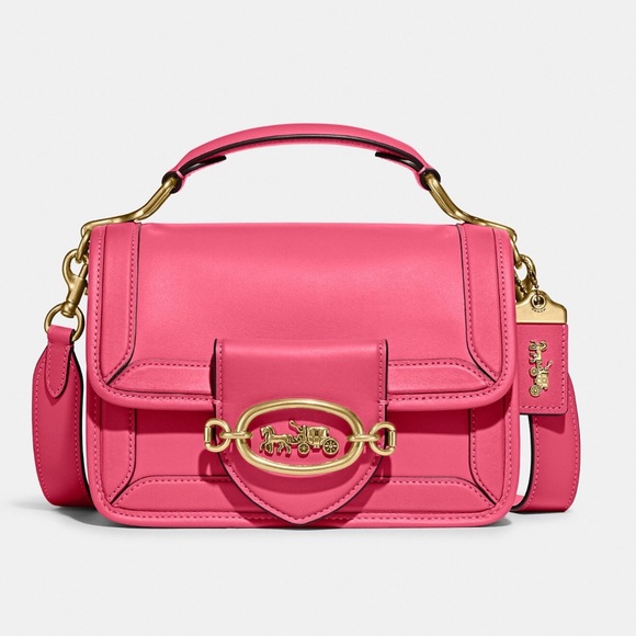 Coach Handbags - Coach Hero Shoulder Bag Brass/ Petunia